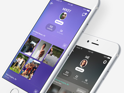 Profile UI app avatar grid ios photos product design profile sharing translucent