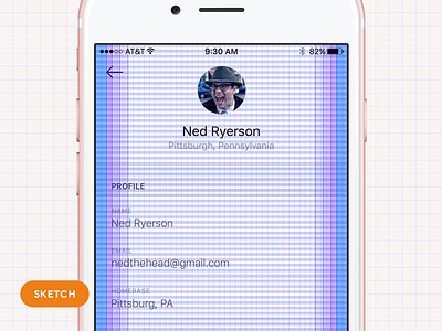 iOS Grid System (Sketch Download) baseline download free grid guidelines ios ios grid iphone 6 resource sketch source template