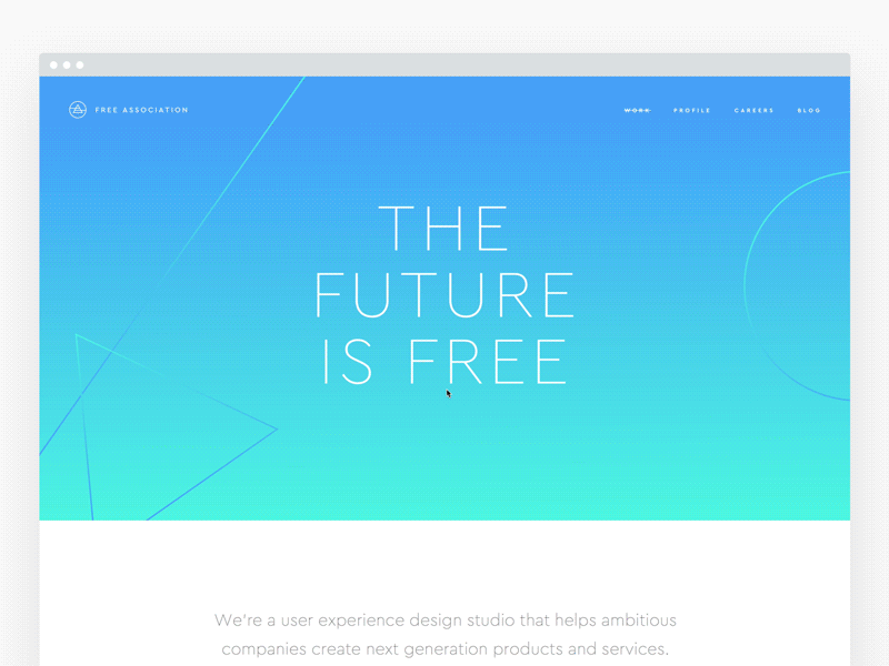 Free Association Site Header Animations