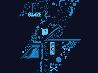 Suaze Blue graphic design t shirt vector funk