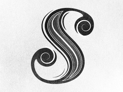S is for Swashy letter s script swash swirl typography