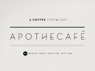 Apothecafe Logo art deco coffee logo mixing fonts