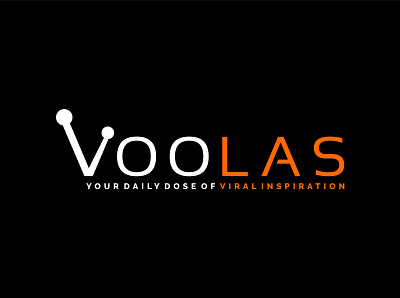 Voolas - Your Daily Dose Of Viral Inspiration art black background branding clean design flat icon illustration illustrator lettering logo minimal orange vector white