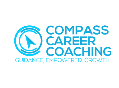 Compass Career Coaching branding design flat icon logo minimal vector