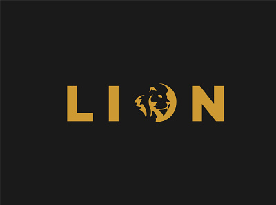 Lion Logo clean design flat icon illustration illustrator lettering logo minimal typography vector