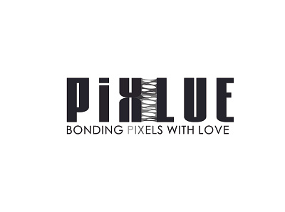 PIXLUE art branding clean design flat icon illustration lettering logo minimal vector