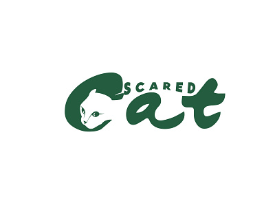 Scared Cat Logo animal logo animals art branding clean design flat icon illustration lettering logo minimal vector
