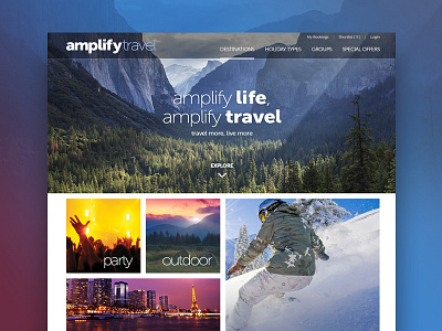 Adventure travel company design sport travel typography ui ux web website