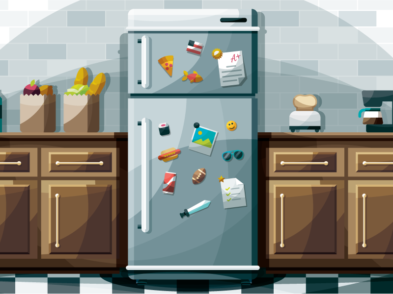 A fridge in the kitchen вставь. There is a Fridge in the Kitchen. Fridge is waiting.