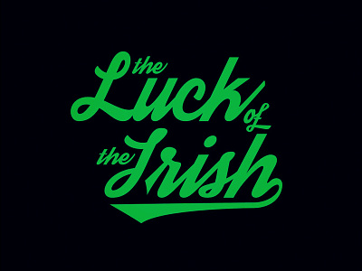 Luck of the Irish black green irish lettering logotype script type typography vector
