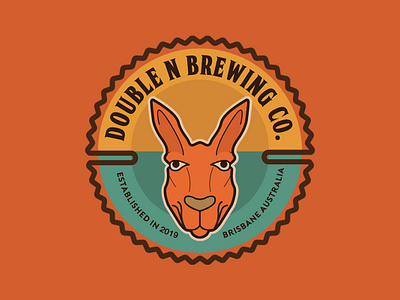 Double N Brewing Co. alcohol australia beer brewery brewery branding brewery logo brewing company design illustrator kangaroo kangaroo logo logo design logo designs