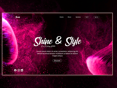 Landing page beauty website