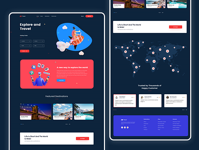 Travel Website color design ui uidesign uiux uiux design ux web webdesign