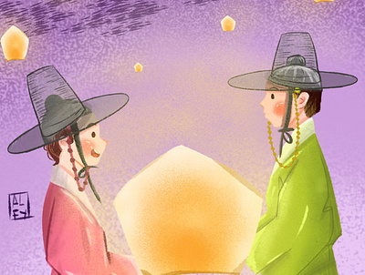 Lantern Festival art cartoon digitalart digitalpainting drawing festival illustration korea lantern night