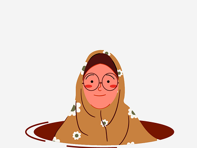 Hi, Alfy is woman. Wearing her eyeglass character characterdesign chocolate eye eyeglass girl hijab woman women