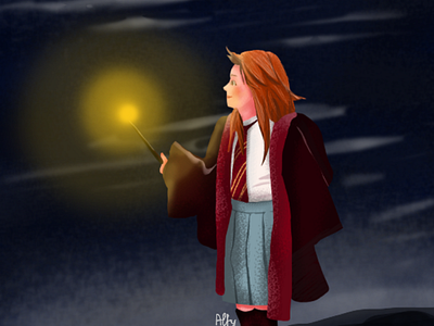 Magic Girl dark digipaint digipainting digitalpainting girl harrypotter illustration magic