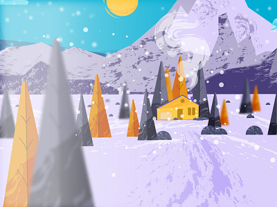 Hello Winter adobe illustrator design illustration illustrator landscape snow snowflake vector winter