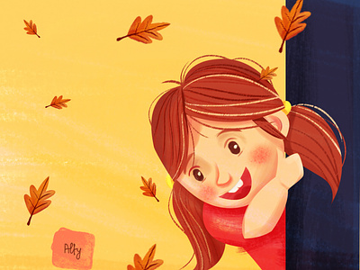 autumn in my day autumn illustrator ilustrator kids kids illustration leaf leaves