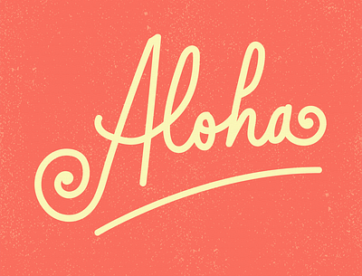 Aloha design hand lettering lettering