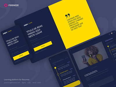 Learning platform UI design and code for Resumov