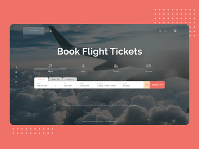 Landing page design for an online booking portal