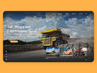 E-commerce tire website landing page design concept