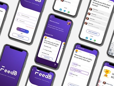 FeedB - Daily Poll and Question App app design ui vector