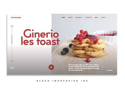 Ui concept for a toast brand app clean design graphic design landing page red toast web design white