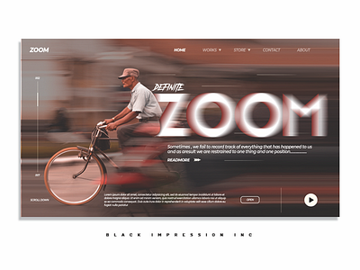 UI concept - Zoom Zoom Zoom black design graphicdesign landingpage minimal mobileui play ui uidesign uiux uiuxdesign ux uxdesign web webdesign white