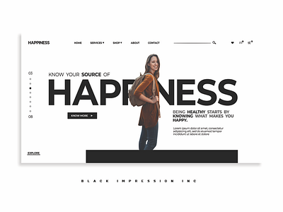 Ui concept - Happiness clean e commerce graphic design happiness minimal motion slider store ui ux web design woman