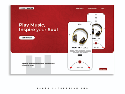 Landing page design concept for a head phone brand.