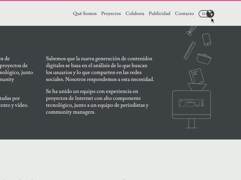 LinkToMedia Website - language menu pattern translation menu pattern language