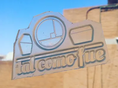 talcomofue stamp ceramic logo sello stamp window