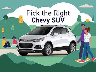 Chevy SUV Picker character design environment illustration interactive nature outdoors photo photo illustration combination quiz vehicle