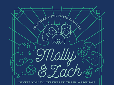 Lined Wedding Invite