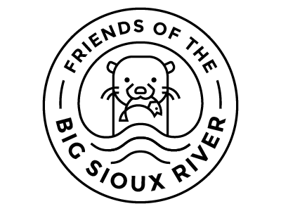 Friends of the Big Sioux River Logo badge brand branding fish icon illustration line logo non profit otter river water