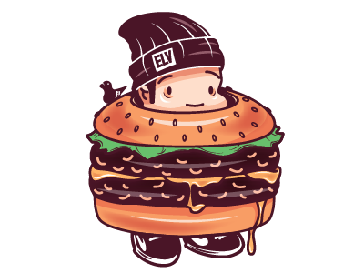 The Burgerboy beanie burger design eleven illustration melbourne nike pigeon