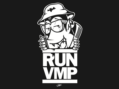 RUN VMP burgerkid eleven halloween hiphop illustration melbourne oldschool rundmc t shirt