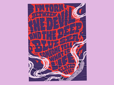 The Devil and the Deep Blue Sea fillmore handlettering illustration lettering poster poster design poster illustration type