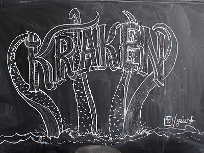 Kraken design hand lettering illustration kraken lettering type typography