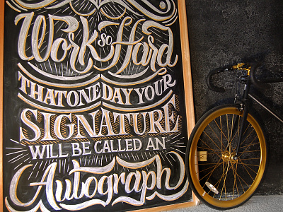 Work Hard chalk lettering design hand lettering illustration lettering type typography