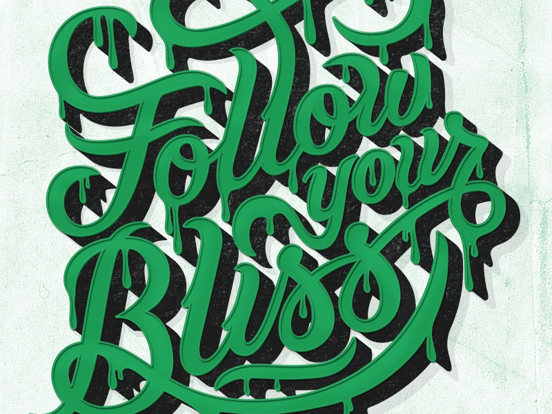 Follow Your Bliss lettering hand-lettering design illustration vector type typography