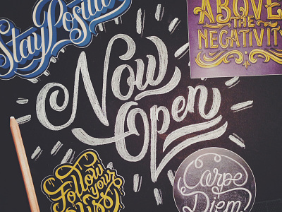 Now Open! design hand lettering illustration lettering shop stickers type typography