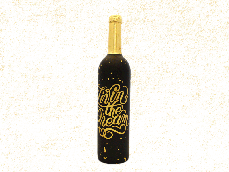Livin' The Dream design illustration lettering type typography vector wine