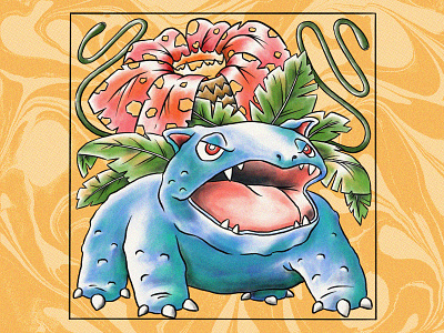 Venasaur / 003 illustration pokemon watercolor