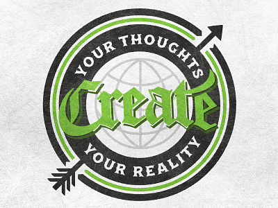 Your Thoughts Create Your Reality type typography vector