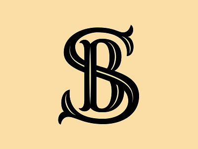 SB Monogram hand lettering lettering monogram type typography vector