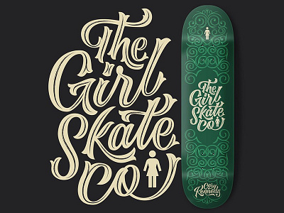 The Girl Skate Co. deck design girl skateboards hand lettering lettering skateboard type typography vector