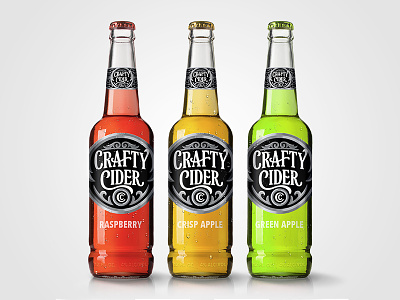 Updated Crafty Cider alcohol branding cider lettering packaging type typography