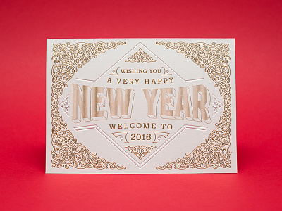 Reich Paper - New Years Card - Outside card deboss design foil foil stamp print printing type typography
